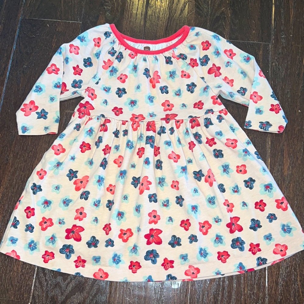 Tea Collection 3/4 Sleeve Floral Swing Dress 3